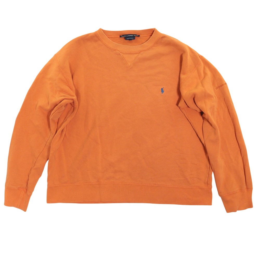 Ralph Lauren Golf Sweatshirt Pullover Crewneck Windsor Orange Cotton Women M